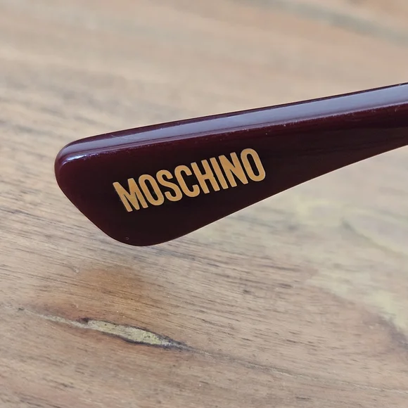 NEW Moschino Burgundy Sunglasses with Gold Buckle Accent - Picture 6 of 8